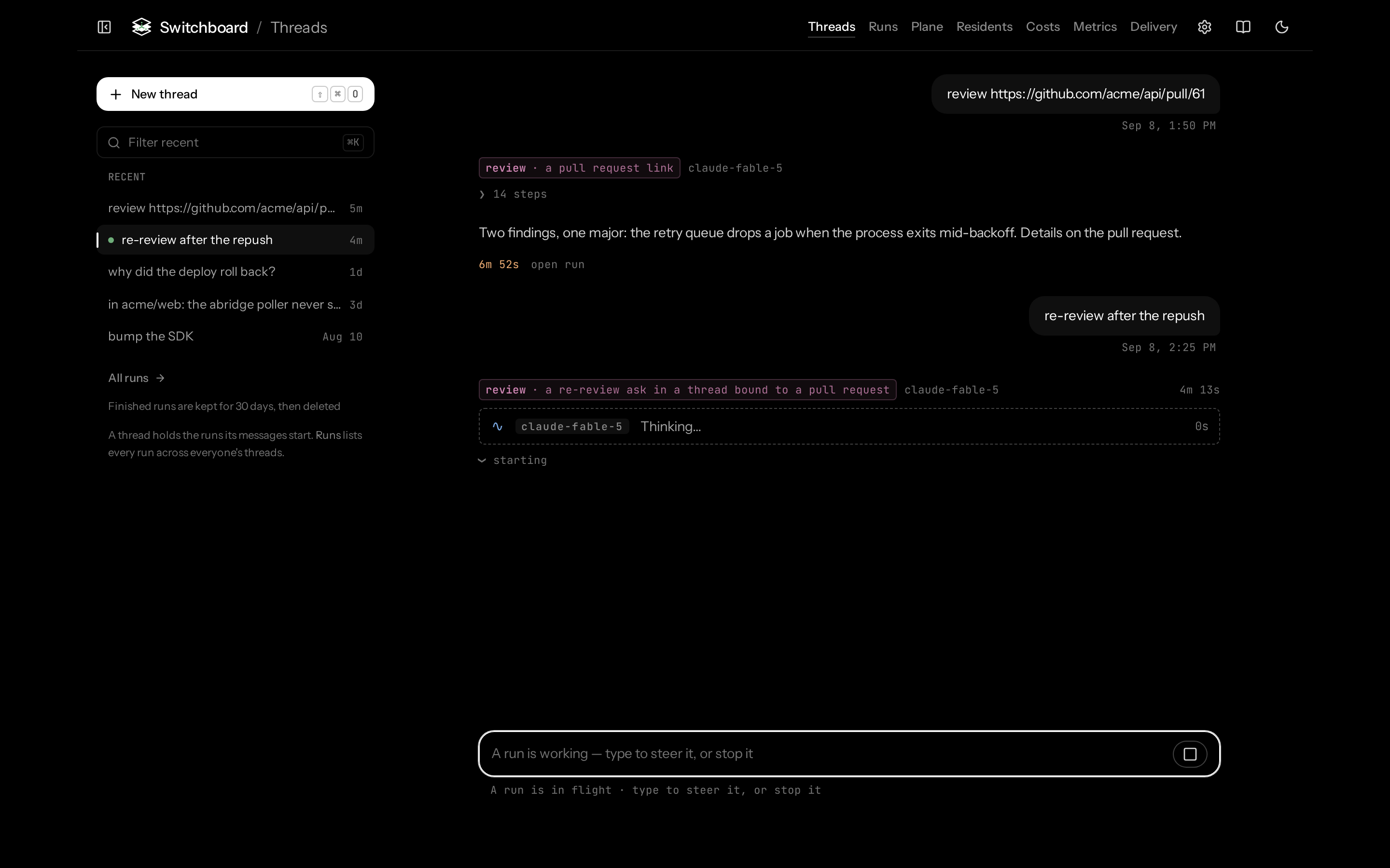 Live conversation dark